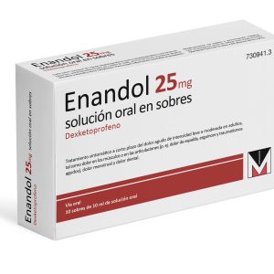 Enandol 25 mg — 10 sobres (solución oral 10 ml)